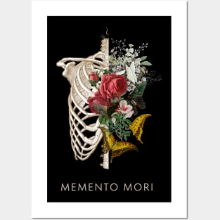 Memento mori flower skelleton Posters and Art